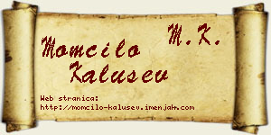 Momčilo Kalušev vizit kartica